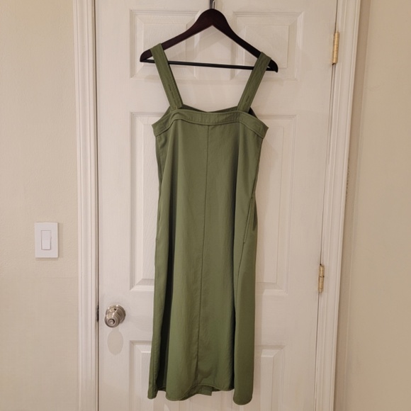 Everlane Japanese GoWeave Picnic Apron Dress Size 2 Green Drapey Lightweight - Picture 3 of 11